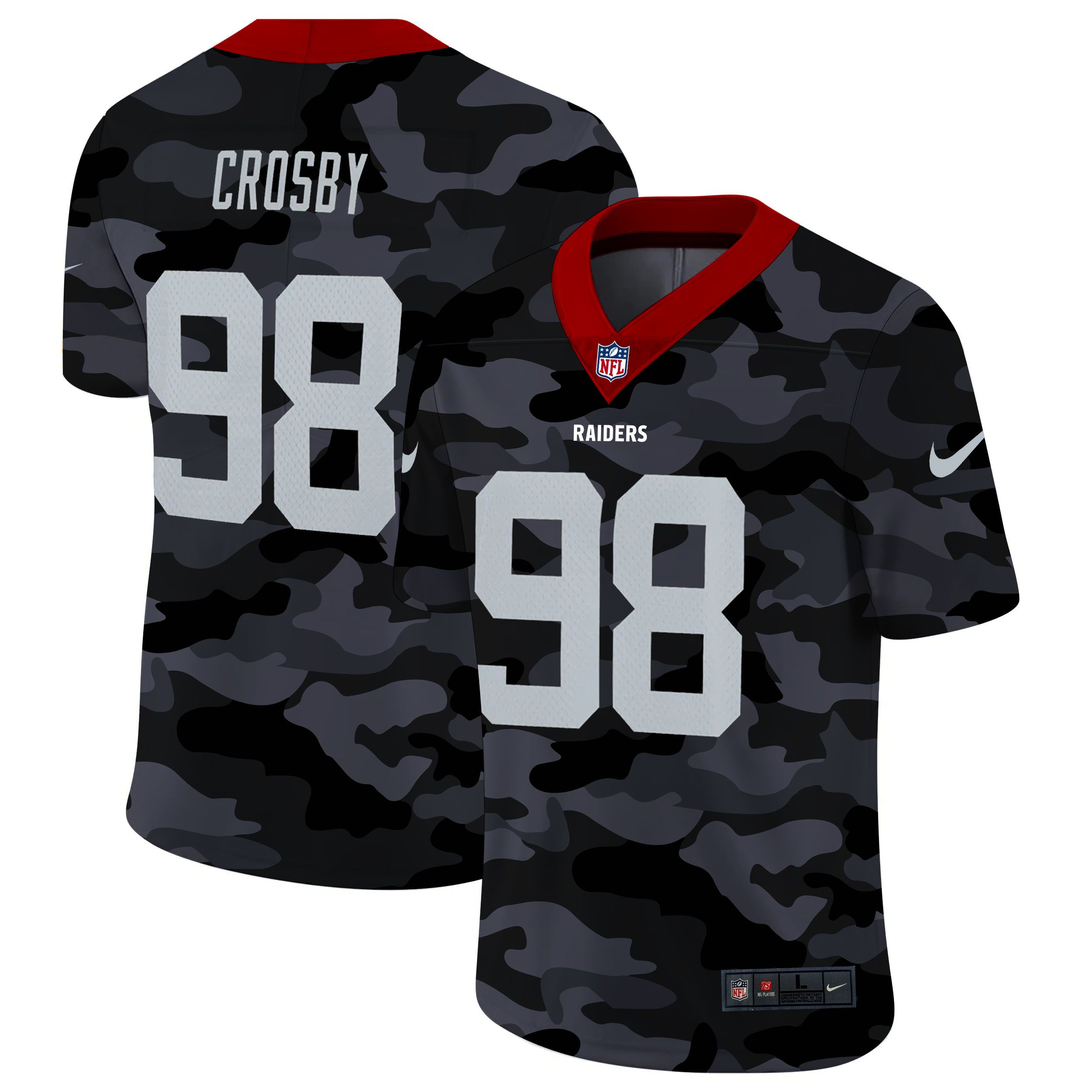 Men Oakland Raiders #98 Crosby 2020 Nike 2ndCamo Salute to Service Limited NFL Jerseys->oakland raiders->NFL Jersey